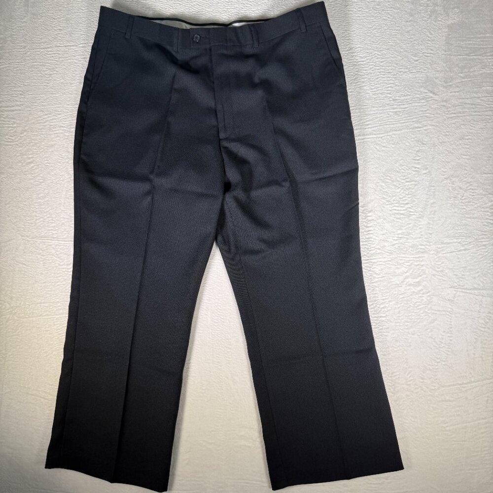 VTG HABAND PANTS MENS 44/29 POLYESTER FLAT‎ FRONT STRAIGHT LEG Black